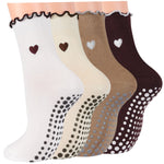 Load image into Gallery viewer, Heart Ruffle Crew Grip Socks(4 pairs)