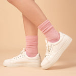 Load image into Gallery viewer, White & Pink Scrunch Grip Socks for Pilates(2 pairs)