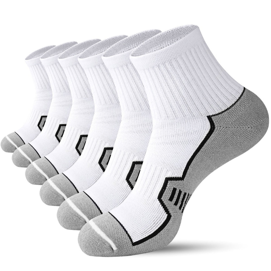 Men's White Ankle Running Socks(6 Pairs)