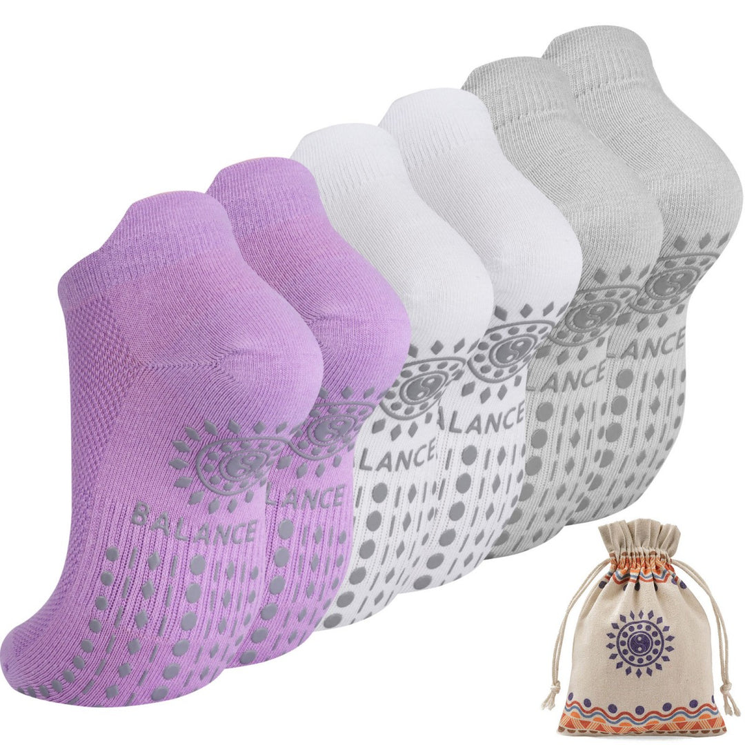 Ankle Solid Pilates Socks(3 Pairs)