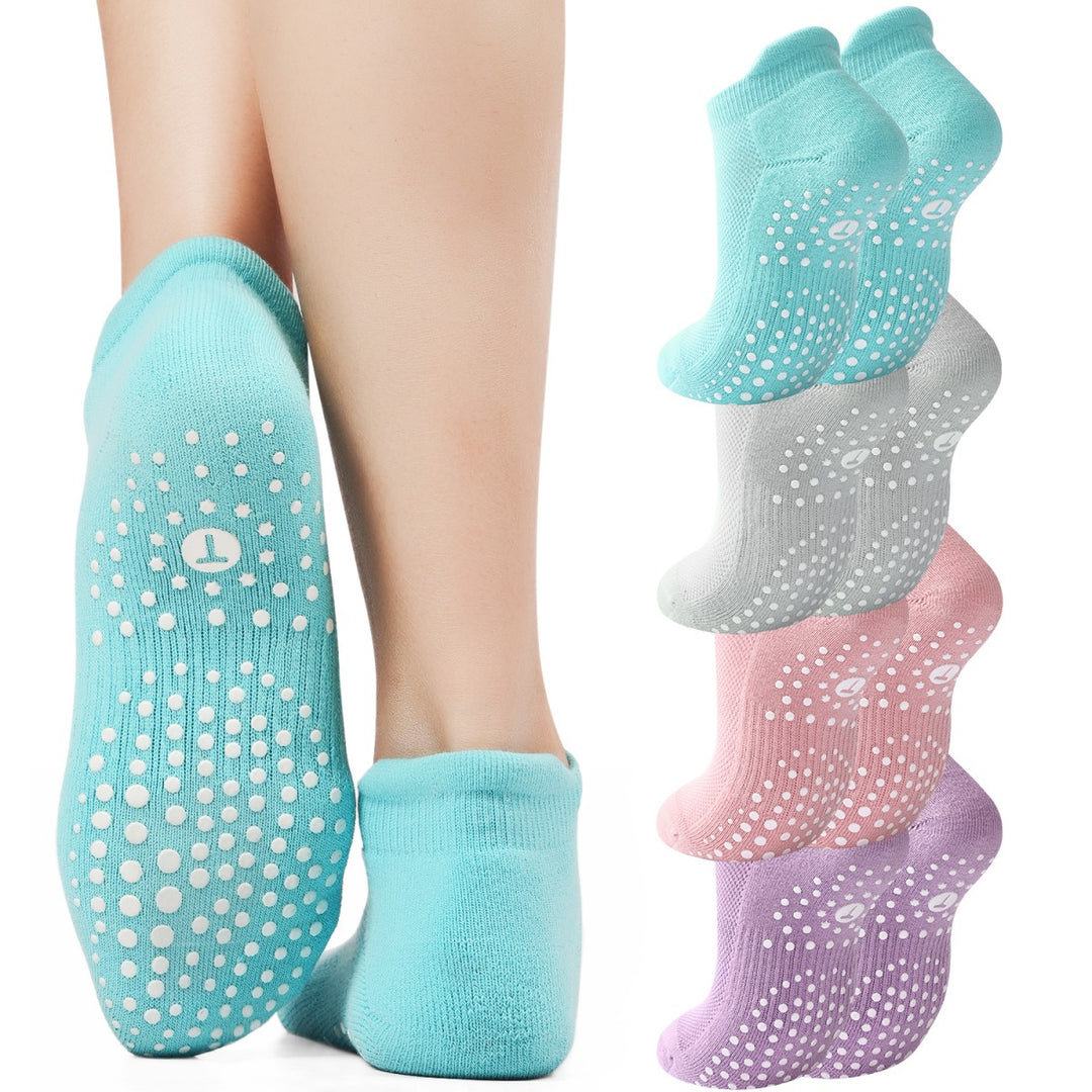 Pastel Ankle Grip Socks(4 Pairs)