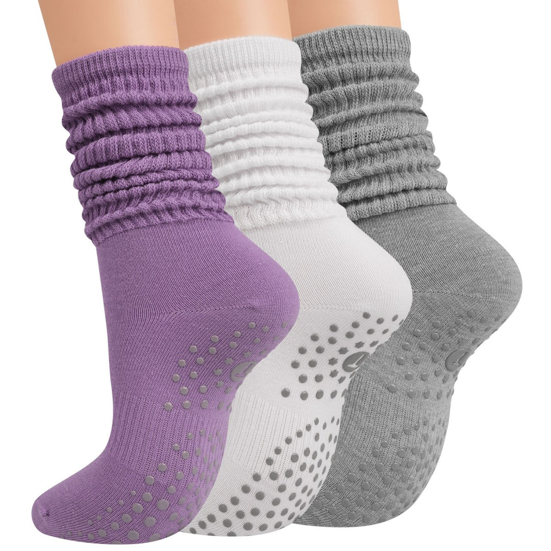 Long Scrunch Solid Pilates Socks(3 pairs)