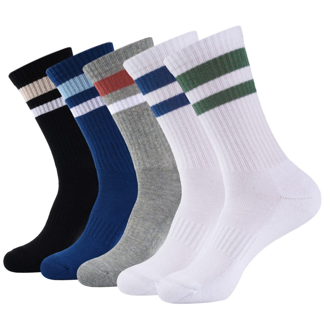Men's Multicolor Crew Athletic Running Sports Socks(5 Pairs)