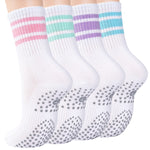 Load image into Gallery viewer, Color Stripe Crew Grip Socks(4 pairs)
