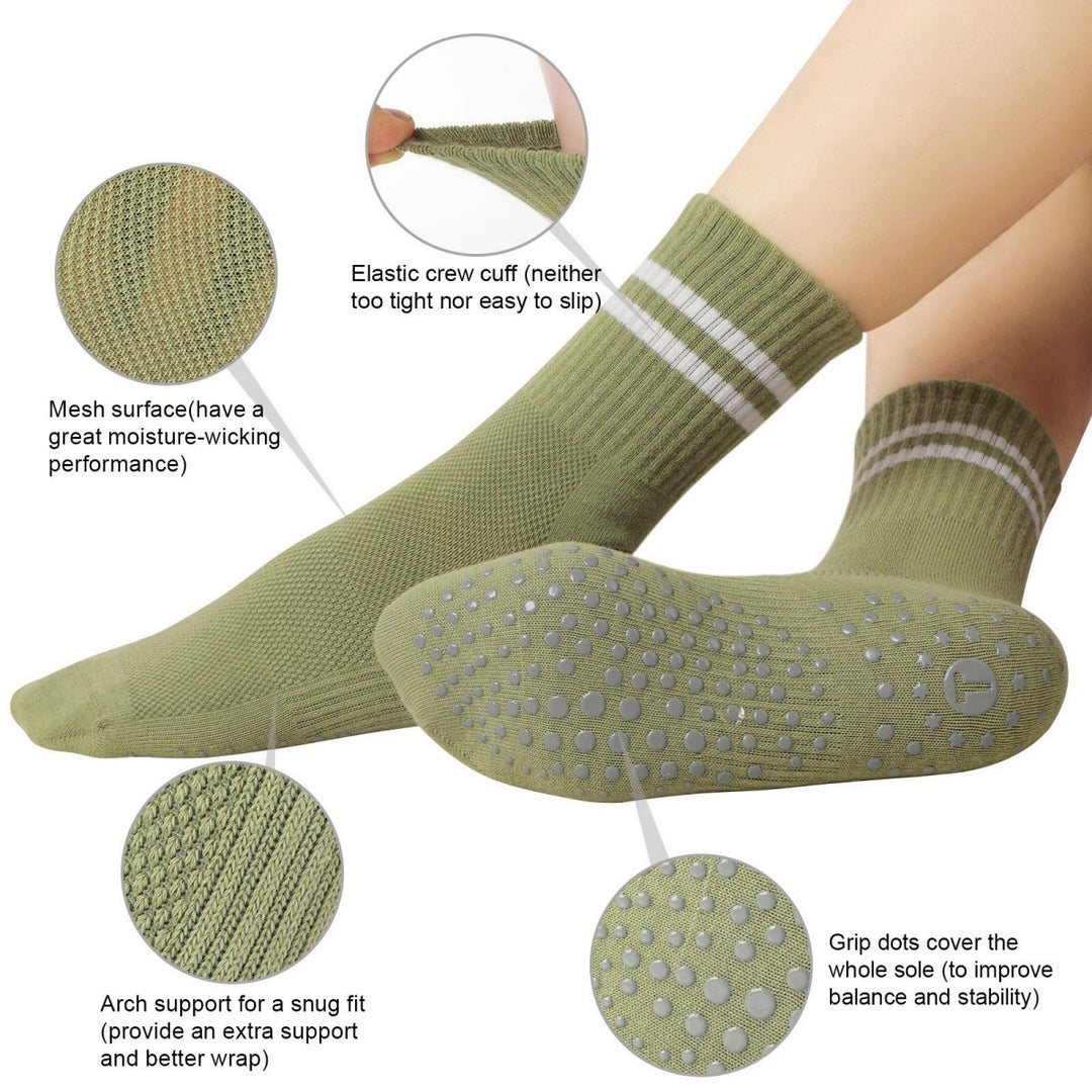 Crew Solid Grip Socks(4 pairs)