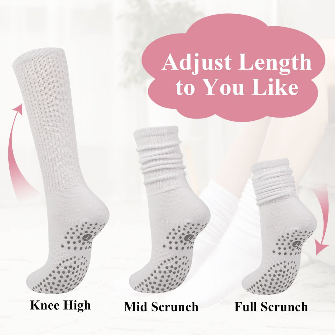 White Long Scrunch Socks(3 pairs)