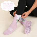 Load image into Gallery viewer, Flower Crew Grip Socks for Pilates(4 pairs)
