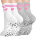 Load image into Gallery viewer, Pink Heart Crew Grip Socks(2 Pairs)
