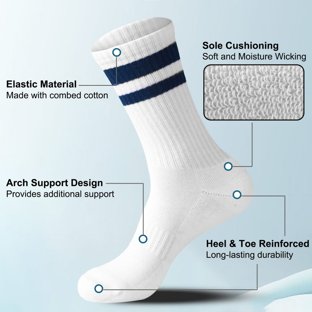 Men's Multicolor Crew Athletic Running Sports Socks(5 Pairs)