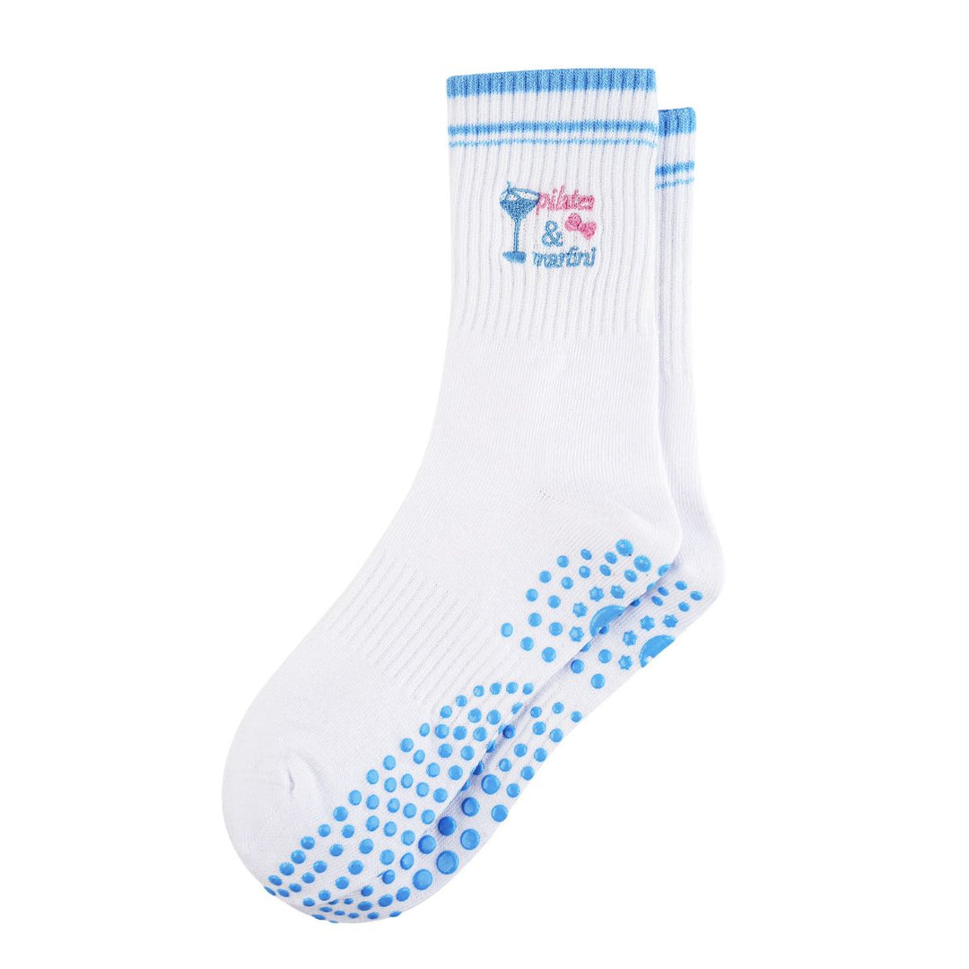 Pilates Martini Crew Grip Socks