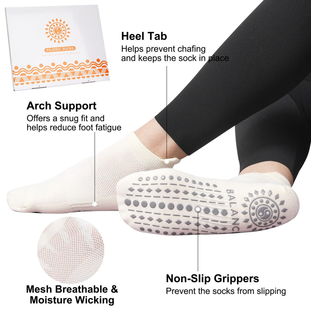 Solid Maillard Ankle Grip Socks(3 Pairs)