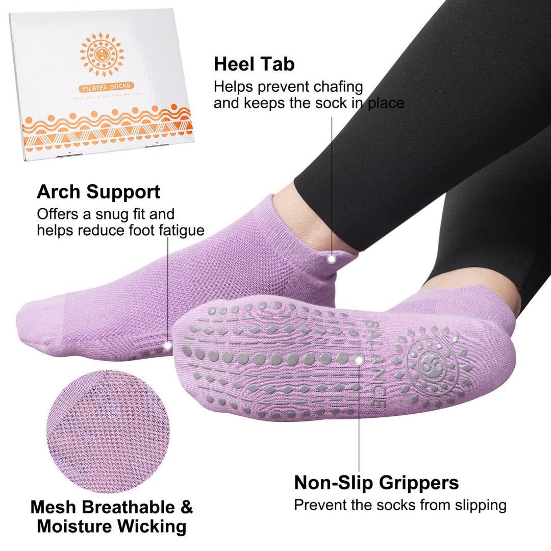 Ankle Solid Pilates Socks(3 Pairs)