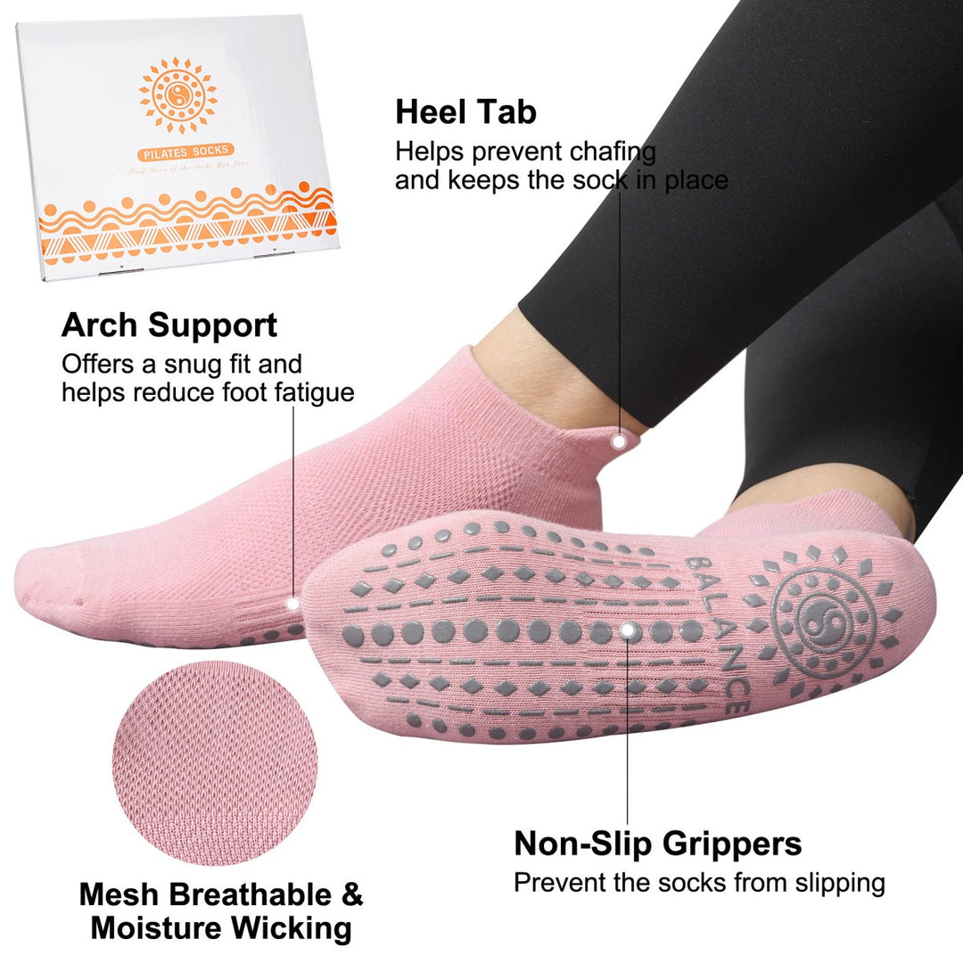 Ankle Pilates Socks for Women(3 Pairs)