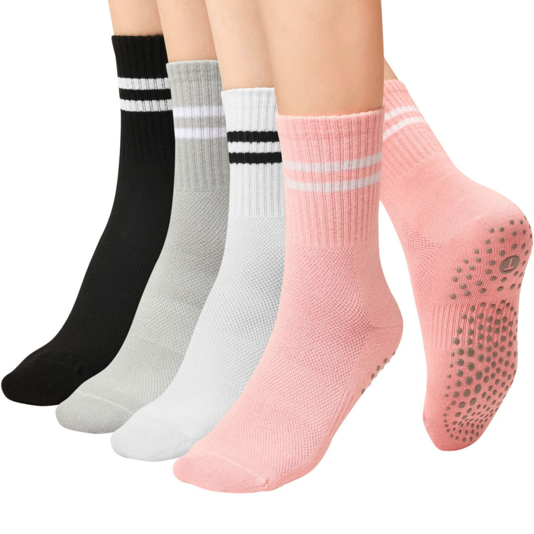 Classic Stripe Crew Grip Socks(4 pairs)