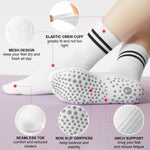 Load image into Gallery viewer, Burgundy Classic Stripe Crew Grip Socks(4 pairs)
