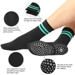 Load image into Gallery viewer, Black Neon Stripe Crew Grip Socks(4 pairs)
