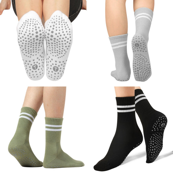 Crew Solid Grip Socks(4 pairs)