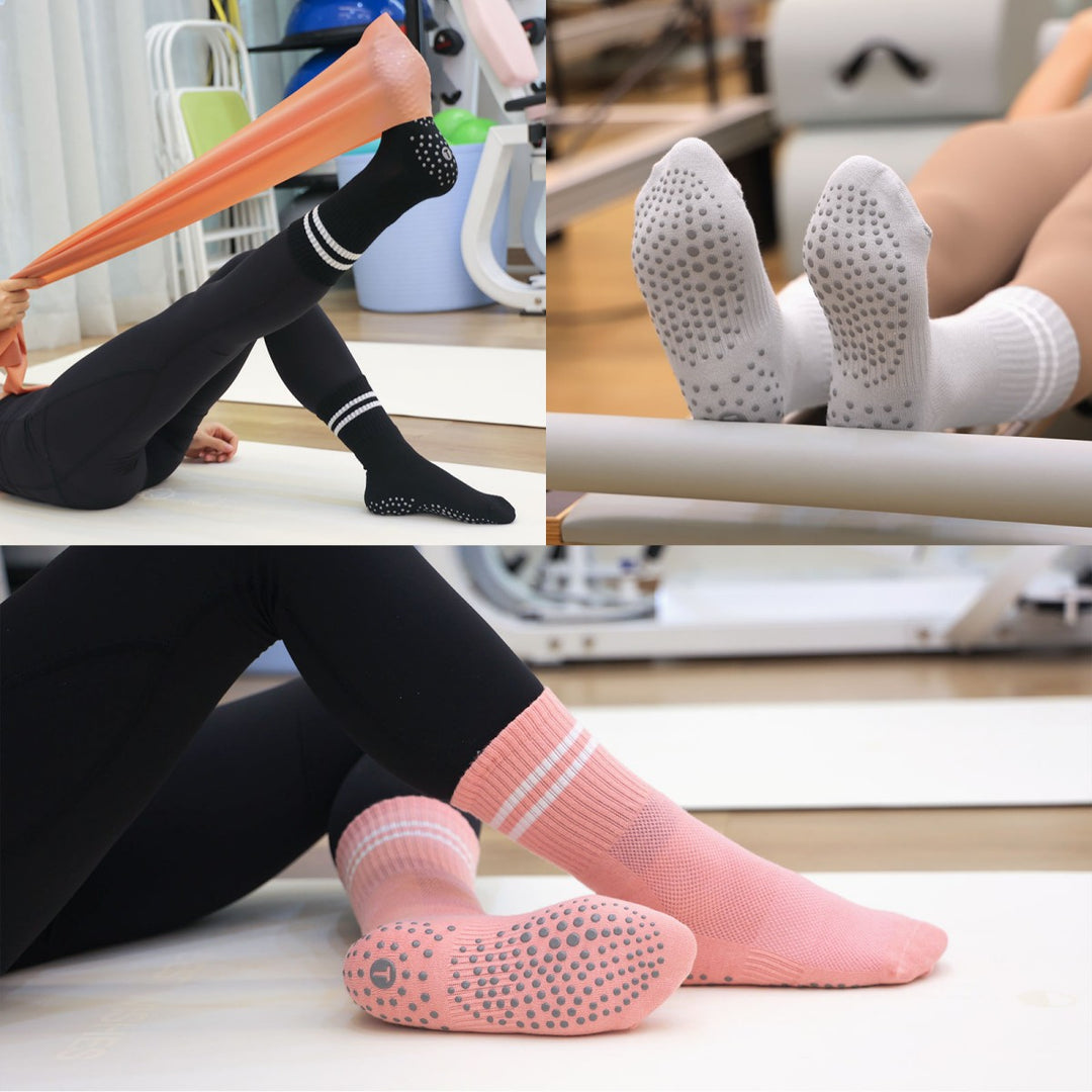 Classic Stripe Crew Grip Socks(4 pairs)