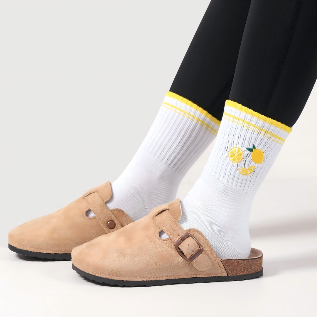 Lemon Crew Grip Socks
