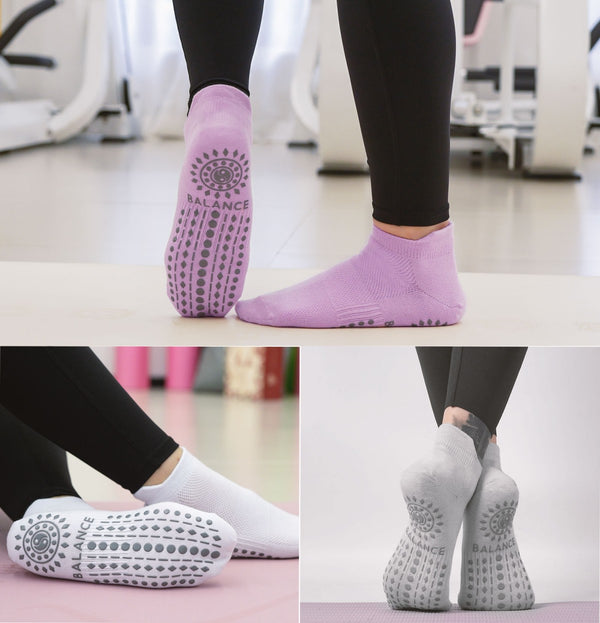 Ankle Solid Pilates Socks(3 Pairs)