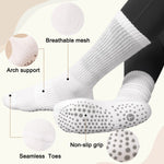 Load image into Gallery viewer, White &amp; Charcoal Scrunch Grip Socks for Pilates(2 pairs)
