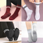 Load image into Gallery viewer, Burgundy Classic Stripe Crew Grip Socks(4 pairs)
