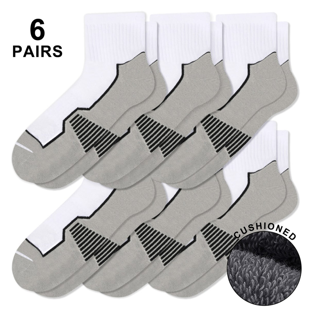 Men's White Ankle Running Socks(6 Pairs)