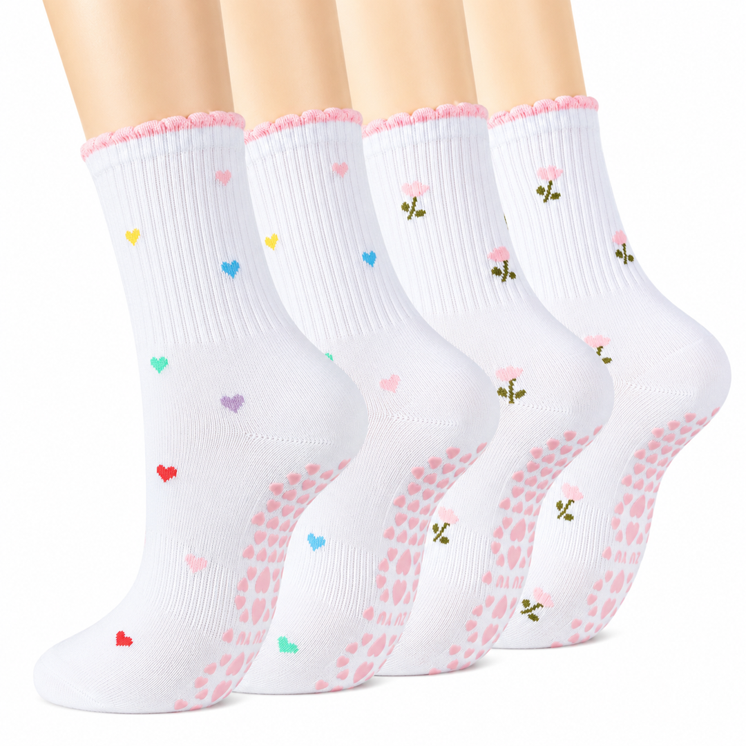 Cute Yoga Crew Grip Socks