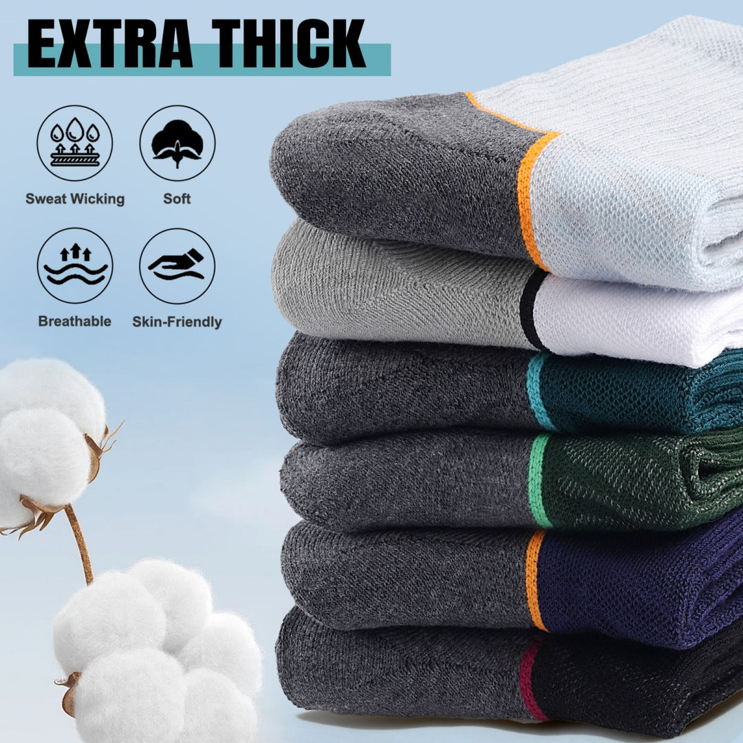 Men's Mixed-color Ankle Running Socks(6 Pairs)