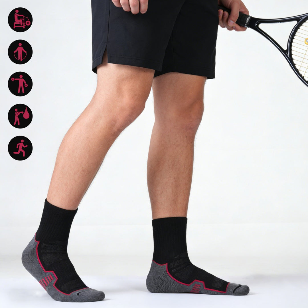 Men's Black Ankle Running Socks(6 Pairs)