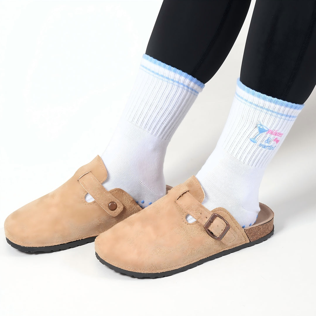 Pilates Martini Crew Grip Socks