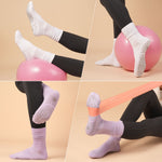 Load image into Gallery viewer, White &amp; Lavender Scrunch Grip Socks for Pilates(2 pairs)
