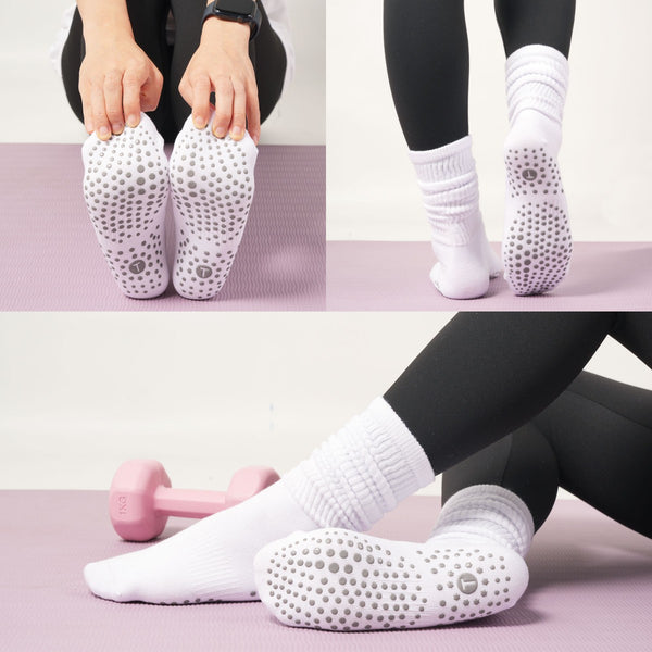 White Long Scrunch Socks(3 pairs)