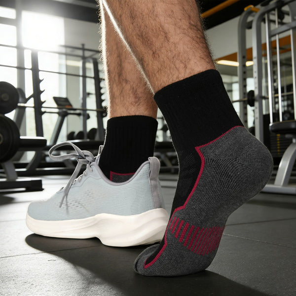 Men's Black Ankle Running Socks(6 Pairs)
