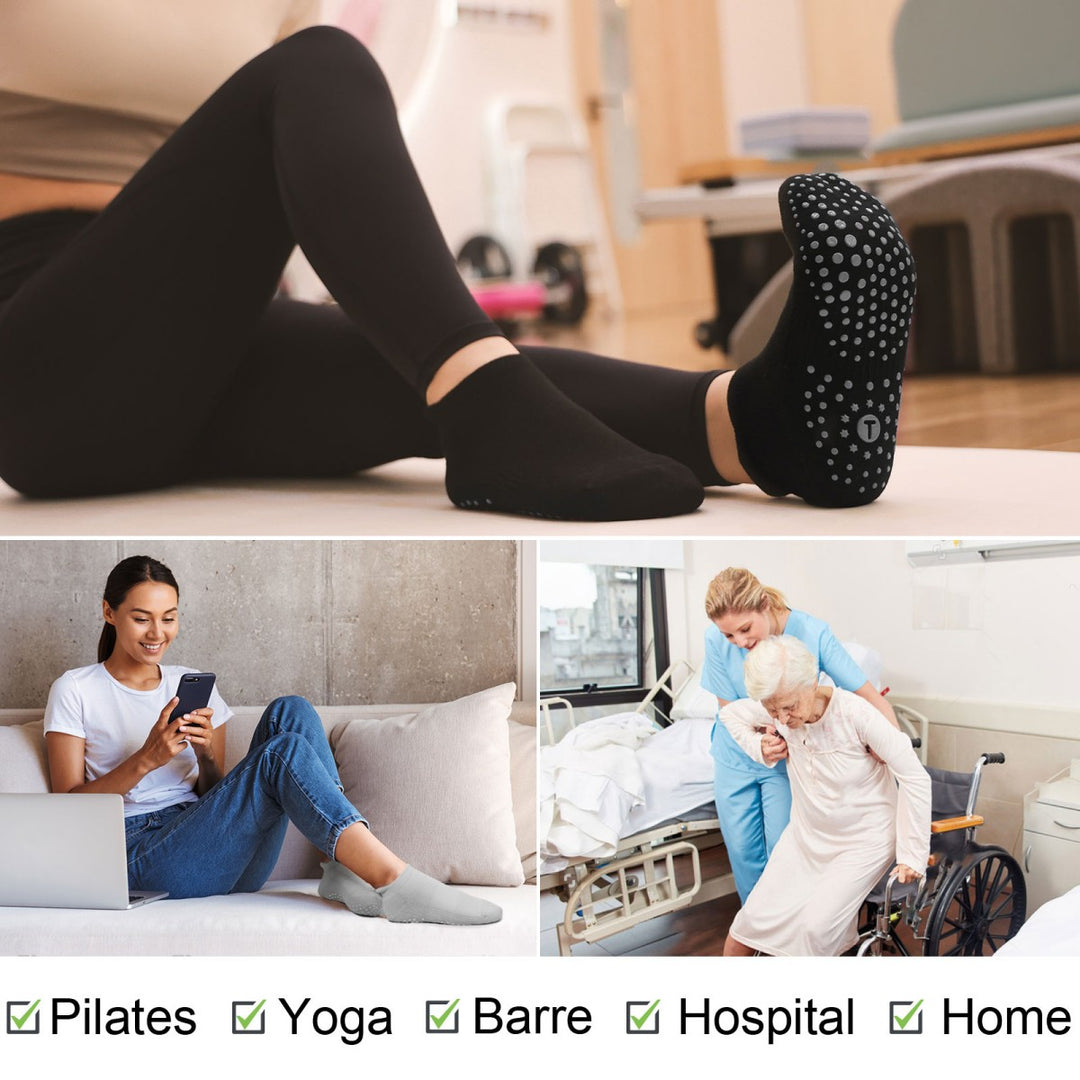 Ankle Pilates Socks for Women(4 Pairs)