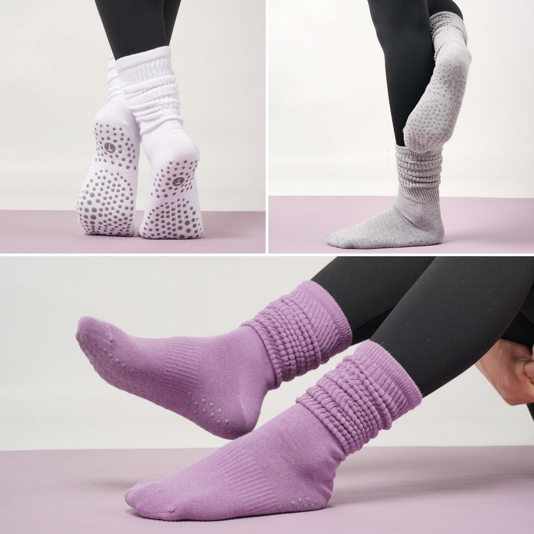 Long Scrunch Solid Pilates Socks(3 pairs)