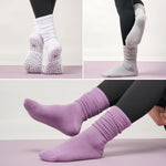 Load image into Gallery viewer, Long Scrunch Solid Pilates Socks(3 pairs)
