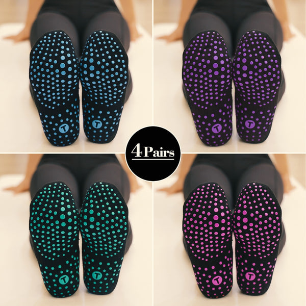 Ankle Pilates Socks(4 Pairs)
