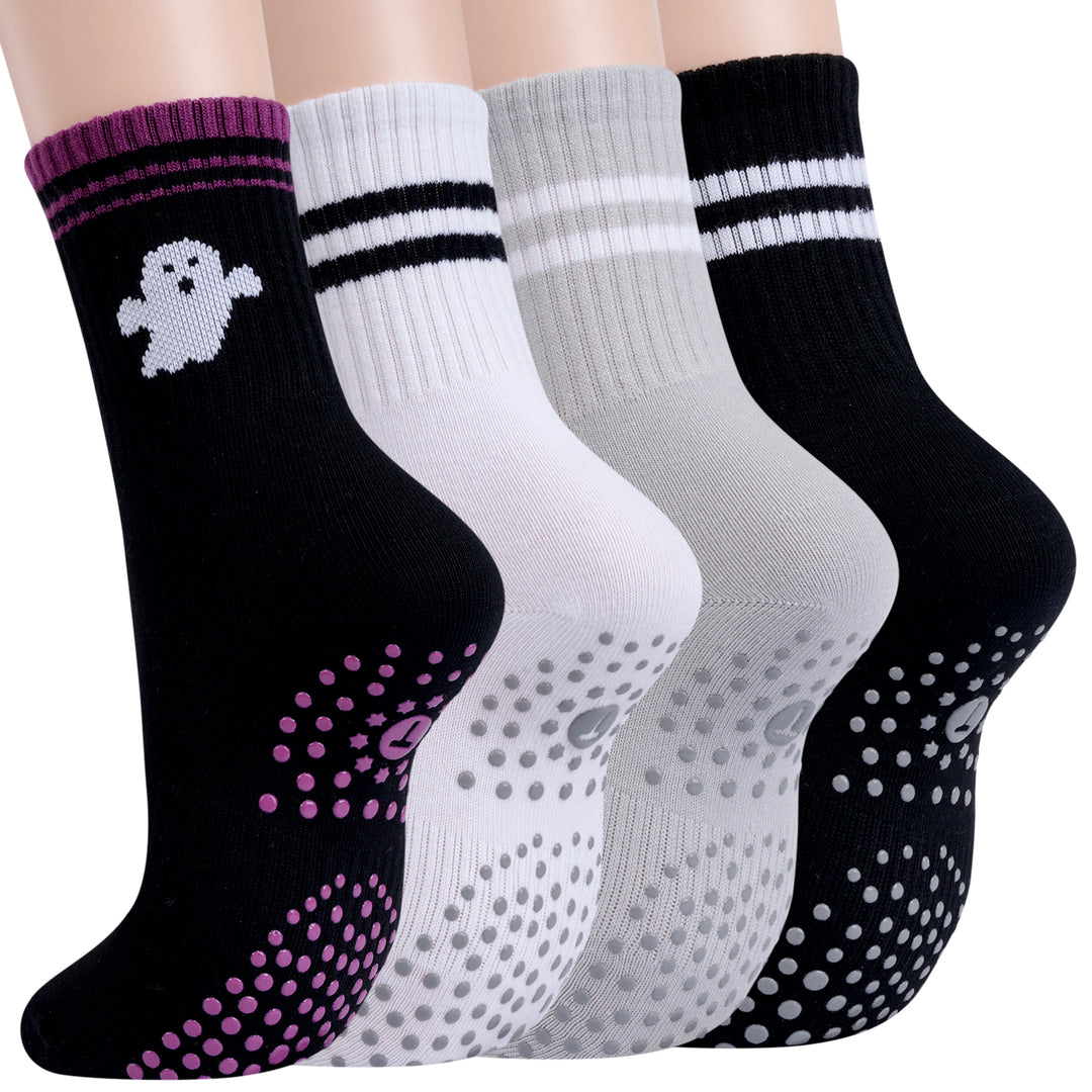 Crew Pilates Socks for Women(4 pairs)-Halloween Series