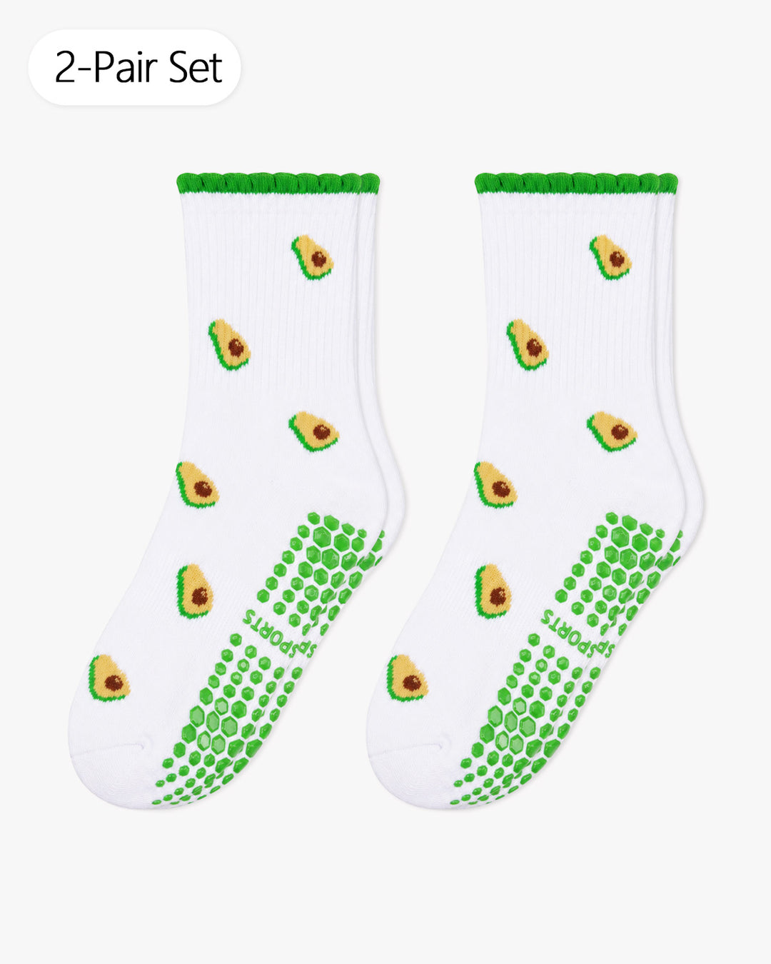 Pilates Socks Avocado Bloom