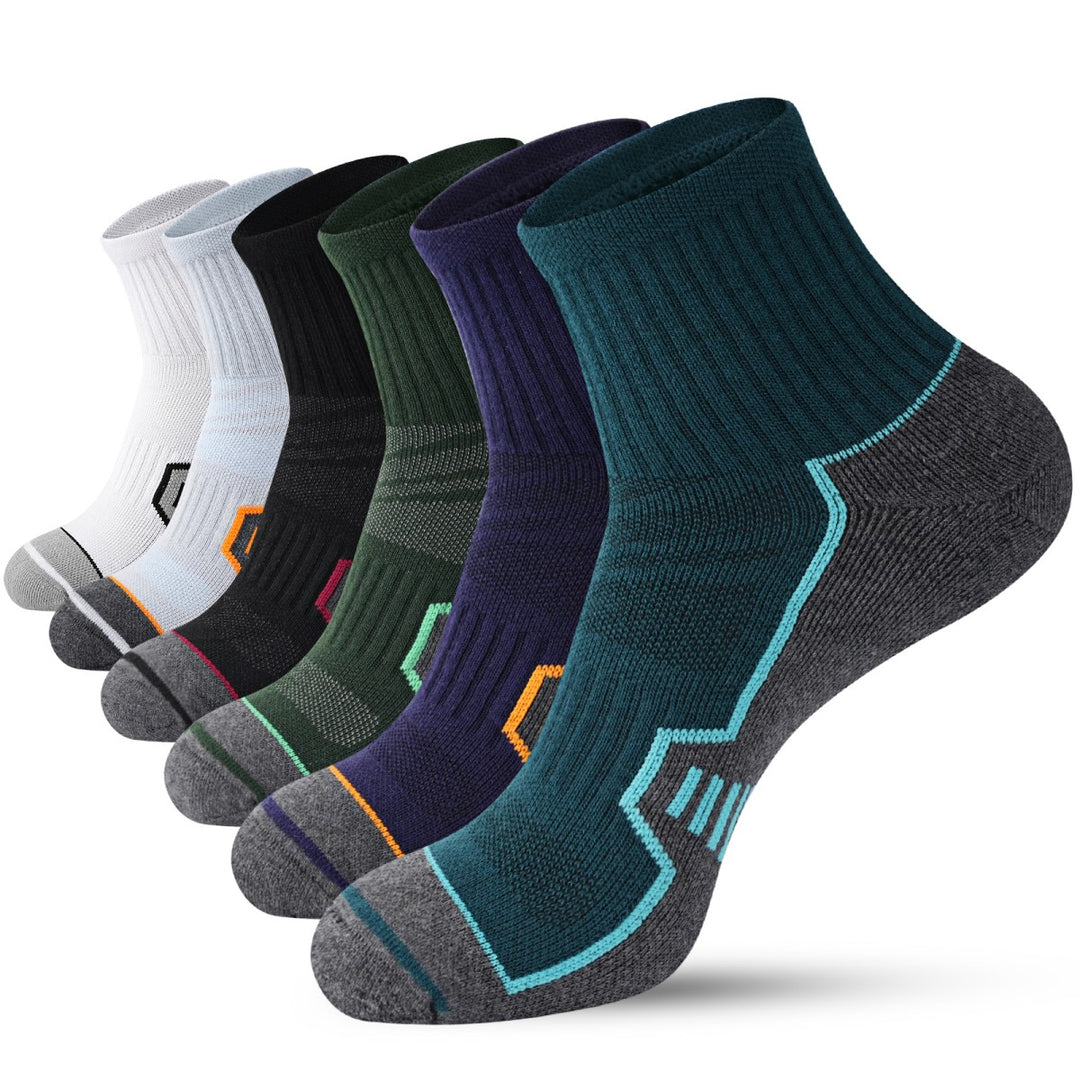 Men's Mixed-color Ankle Running Socks(6 Pairs)