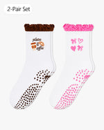 Load image into Gallery viewer, pilates socks Coffee Bows
