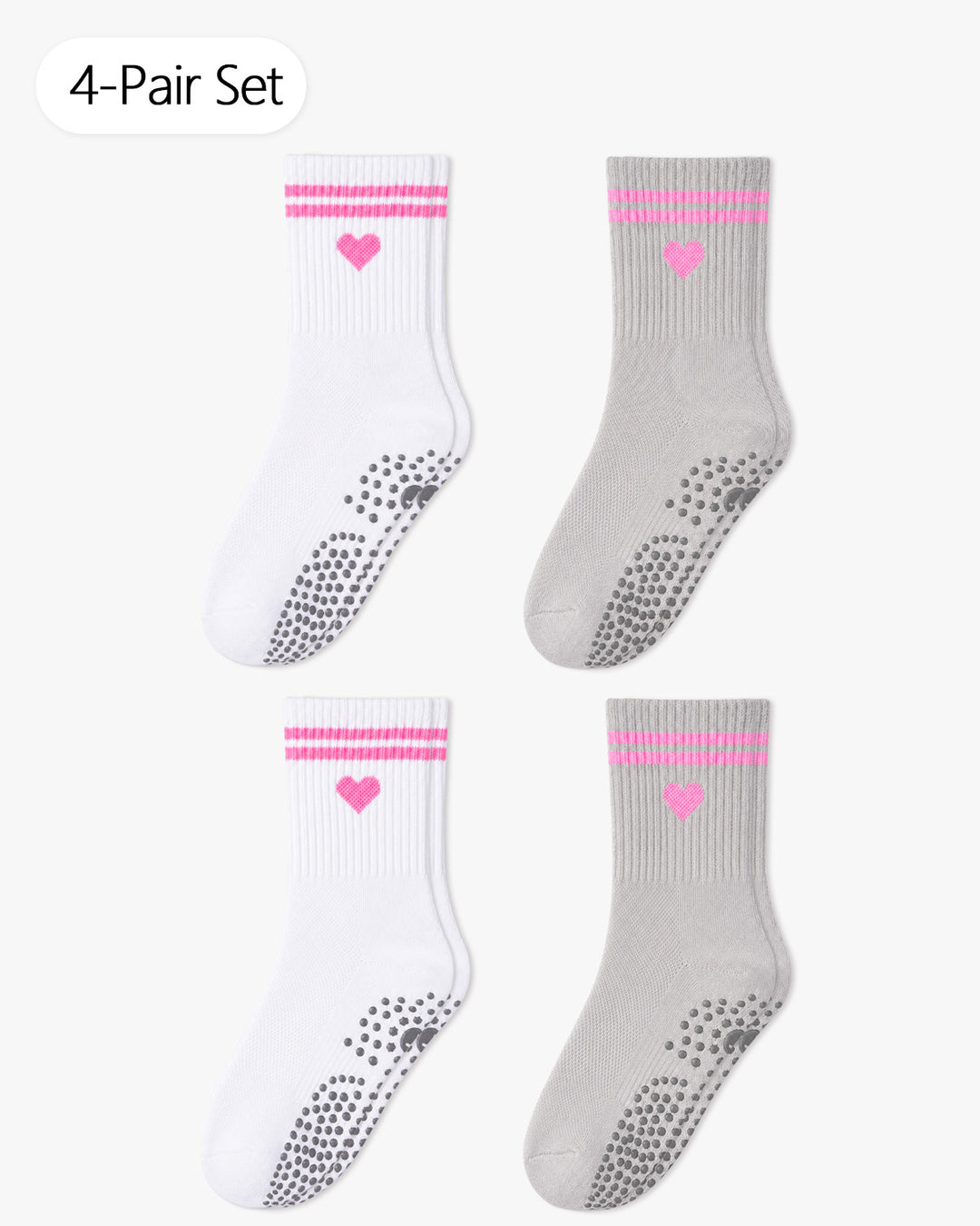 pilates socks White Gray Heart