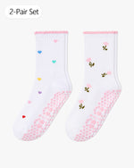 Load image into Gallery viewer, yoga socks Heart Floral Duo
